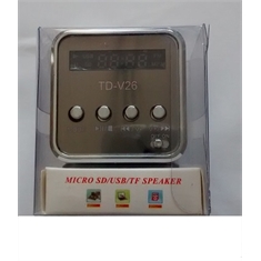 Mini Caixa de Som MP3 MicroSD FM TD-V26